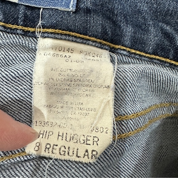 Gap Hip Huggers stretch women jeans size 8 Regular Medium wash hook zip closure - Picture 9 of 10